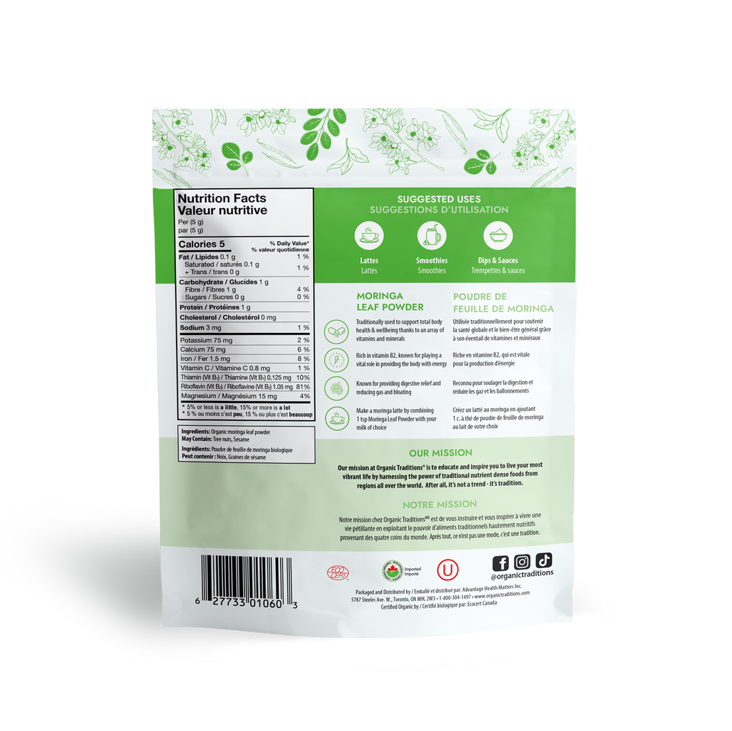 Organic Traditions Moringa Leaf Powder 200 g