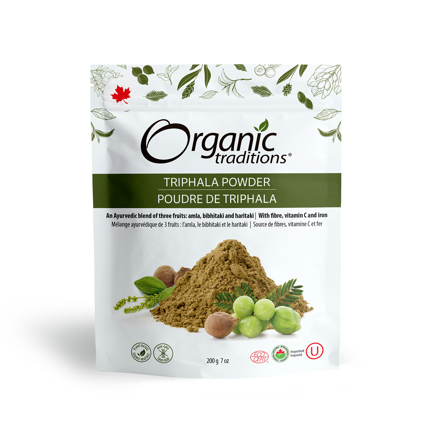 organic traditions triphala powder front of bag image