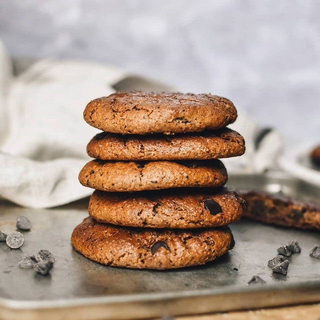 Healthy Vegan Chocolate Chip Cookies with Baru Butter
