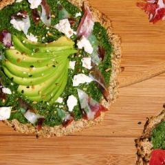  sprouted grain pizza crust with avocado